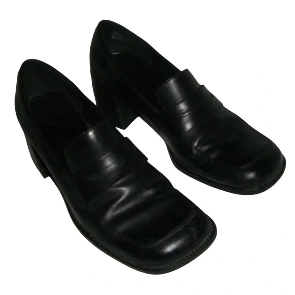 White Mountain Loafers Vintage 90's Black Penny Chunky y2k Bratz Preppy Academia